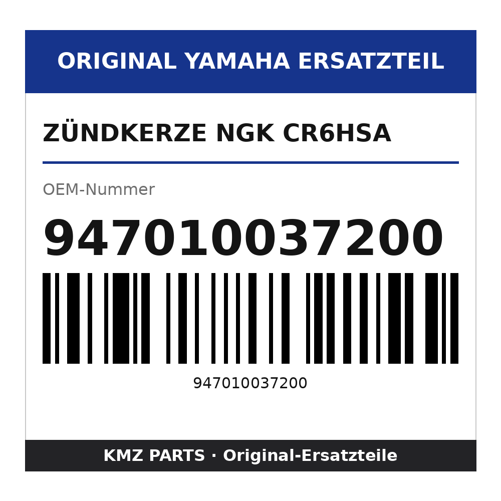 Yamaha Zündkerze NGK CR6HSA 947010037200