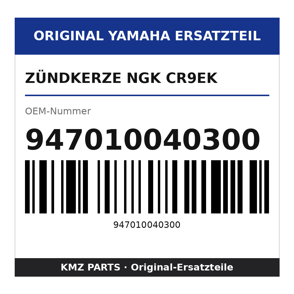 Yamaha Zündkerze NGK CR9EK 947010040300