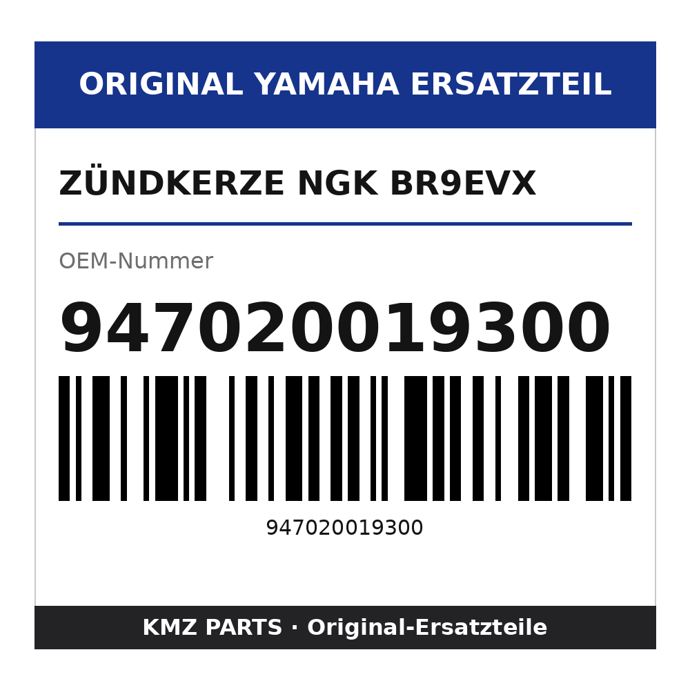 Yamaha Zündkerze NGK BR9EVX 947020019300