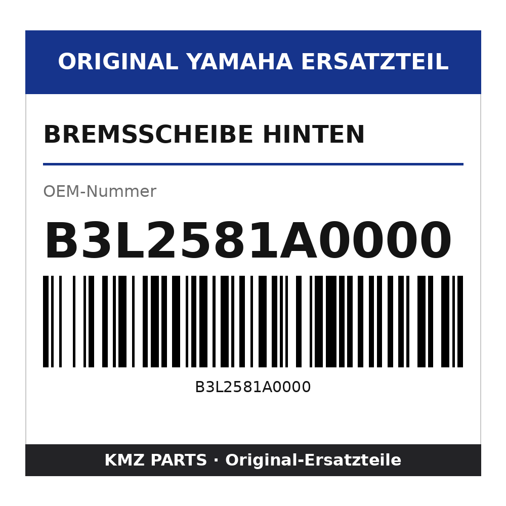 Yamaha Bremsscheibe hinten B3L2581A0000