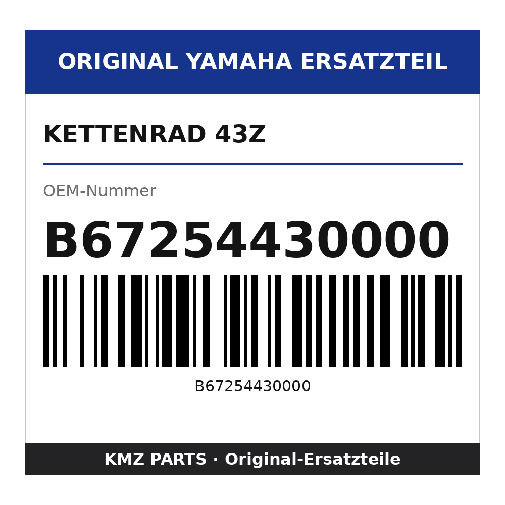 Yamaha Kettenrad 43Z B67254430000