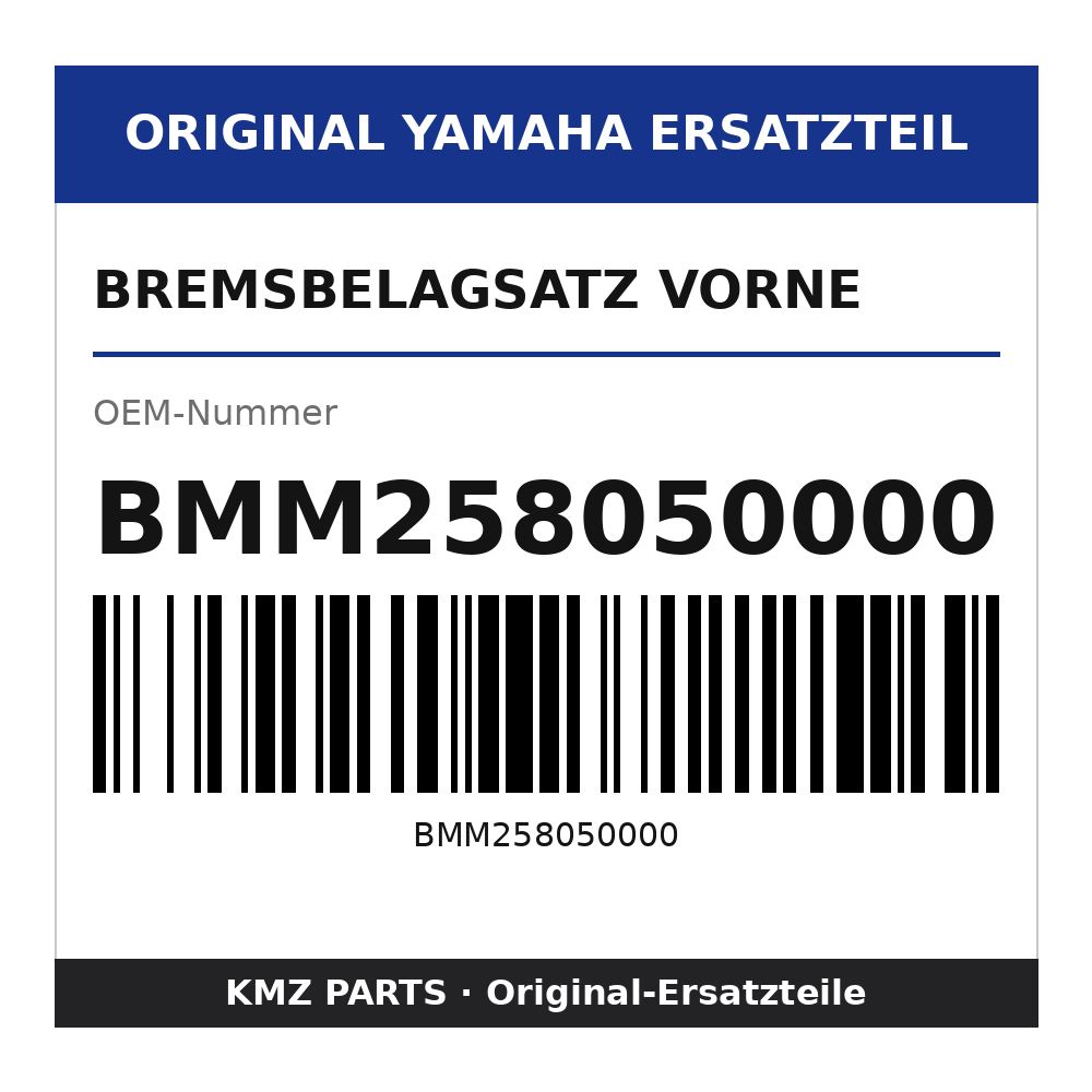 Yamaha Bremsbelagsatz vorne BMM258050000