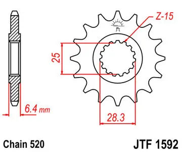 Ritzel vorne JT JTF1592.14, 14 Zähne Teilung 520