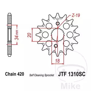 Ritzel vorne JT JTF1310.14SC, 14 Zähne Teilung 420 SC