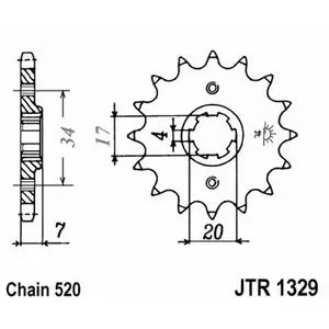 Ritzel vorne JT JTF1329.12, 12 Zähne Teilung 520