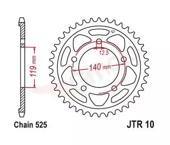 Kettenrad hinten Stahl JT JTR10.45, 45 Zähne Teilung 525