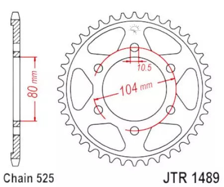 Kettenrad hinten Stahl JT JTR1489.42ZBK, 42 Zähne Teilung 525 schwarz