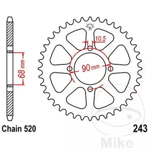 Kettenrad hinten Stahl JT JTR243.42, 42 Zähne Teilung 520