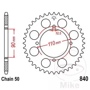 Kettenrad hinten Stahl JT JTR840.35, 35 Zähne Teilung 530