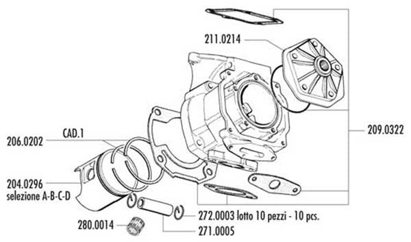 Zyl Kit Polini für Rotax Motor 123 passend für Aprilia und HM