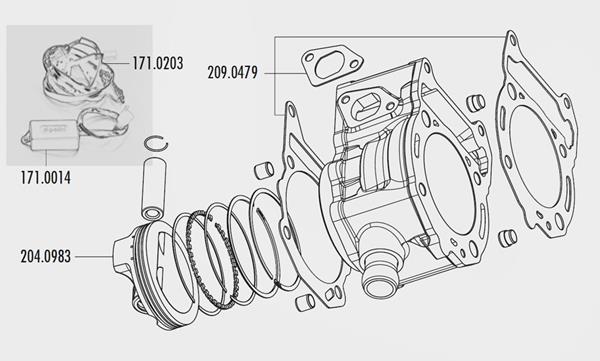 Zyl Kit Polini PIAGGIO/VESPA 300GTS 4TE4