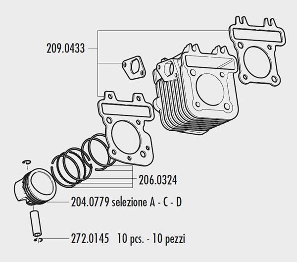Zyl Kit Polini Piaggio 4-T/2Ventil 79ccm