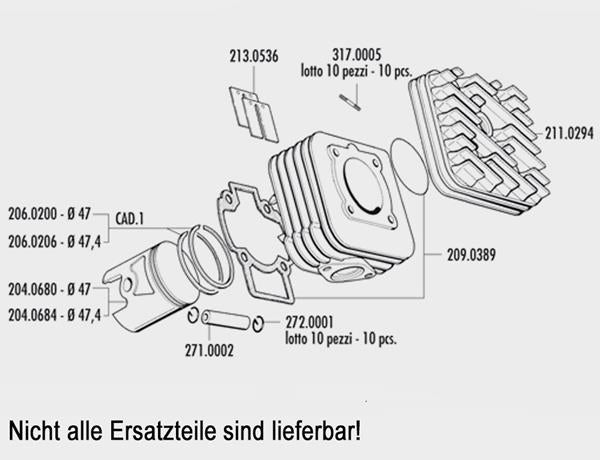 Zyl Kit Polini Scooter Piaggio AC