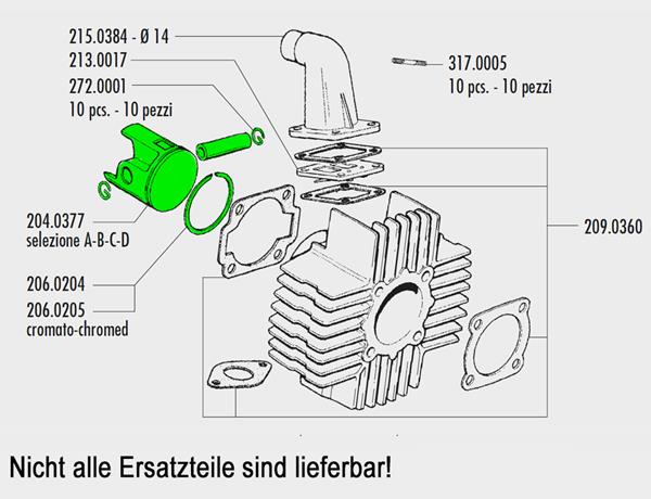 Kolbenkit Polini Maxi 65ccm / Ø 43,0 C passend für Puch