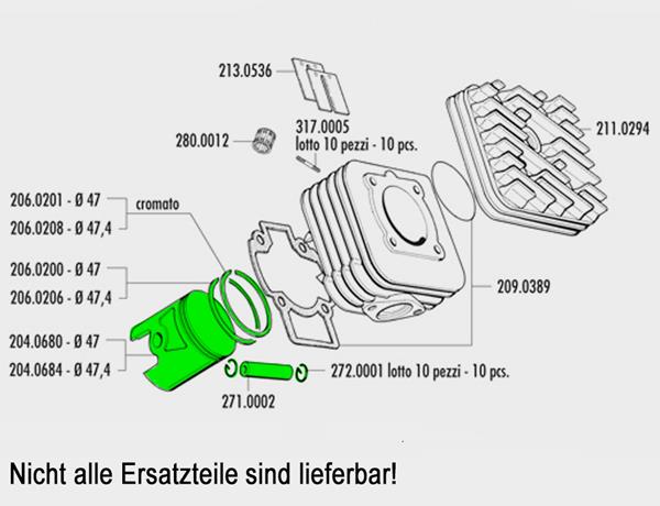 Kolbenkit Sfera/Zip Ø 47mm 24,5Komp