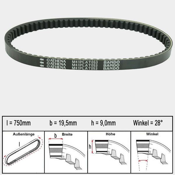 Athena Variomatikriemen Platinum 053 passend für SYM