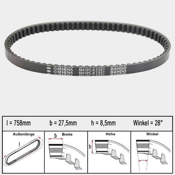 Athena Variomatikriemen Platinum 037 passend für MBK und Yamaha