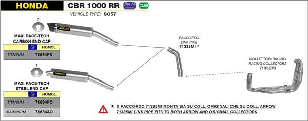 Arrow Maxi Race-Tech Titanium 71684PK passend für Honda