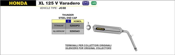 Arrow Thunder Titanium 52503PO passend für Honda
