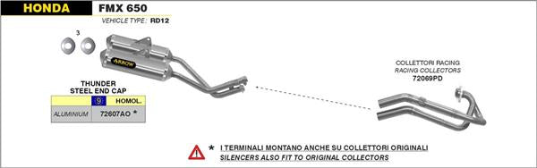 Arrow Thunder Aluminium 72607AO passend für Honda