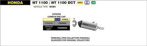 Arrow Sonora Titanium 72509SK passend für Honda