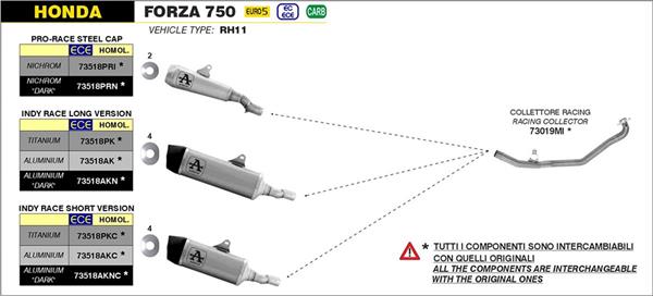 Arrow Pro-Race Steel 73518PRI passend für Honda