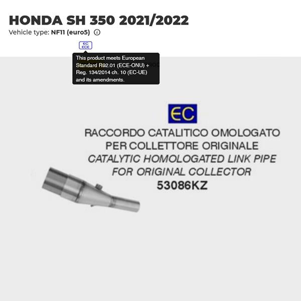 Arrow Krümmer 53086KZ passend für Honda