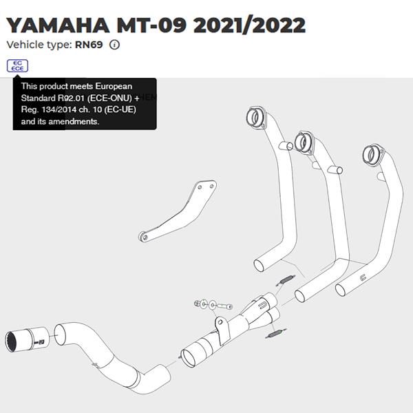 Arrow Krümmer 71760KZ mit Katalysator passend für Yamaha