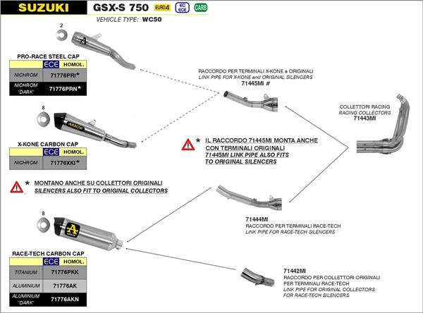Arrow Pro-Race Steel Dark 71776PRN passend für Suzuki