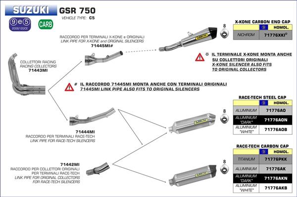 Arrow Race-Tech Aluminium Dark 71776AKN passend für Suzuki