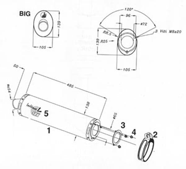LeoVince Titan oval ZX-6R-`97 passend für Kawasaki