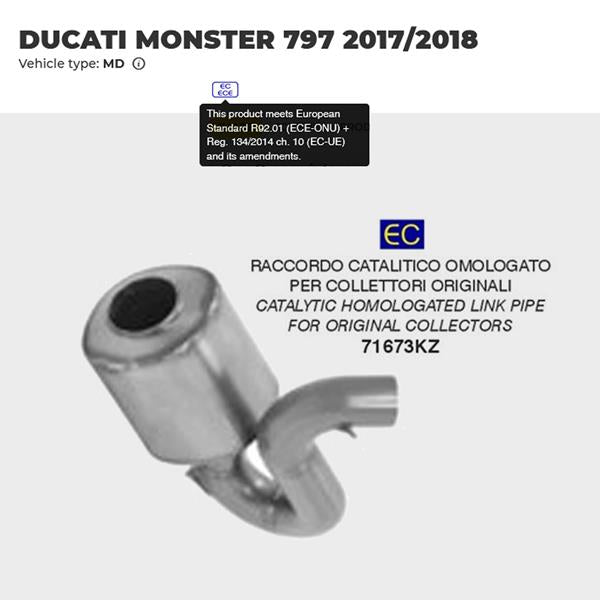 Arrow Verbindungsrohr 71673KZ passend für Ducati