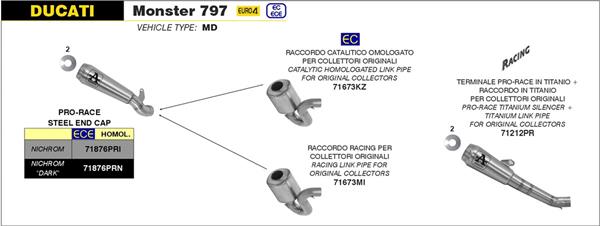 Arrow Verbindungsrohr 71673KZ passend für Ducati