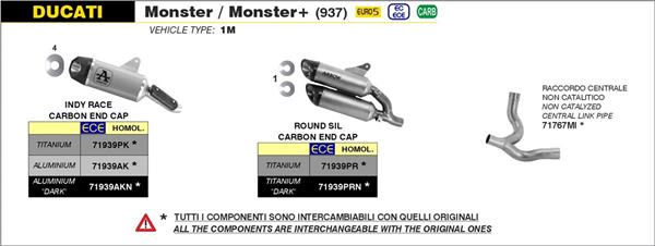 Arrow Round-Sil Titanium 71939PR passend für Ducati