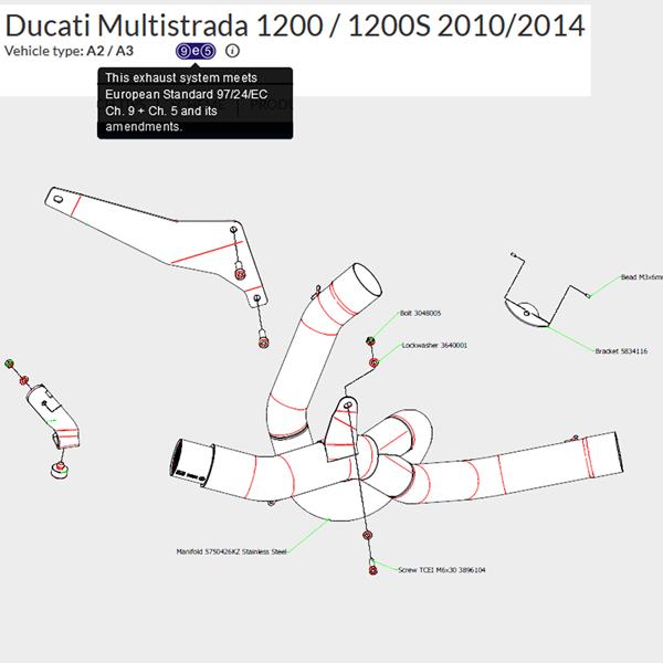 Arrow Krümmer 71429KZ passend für Ducati