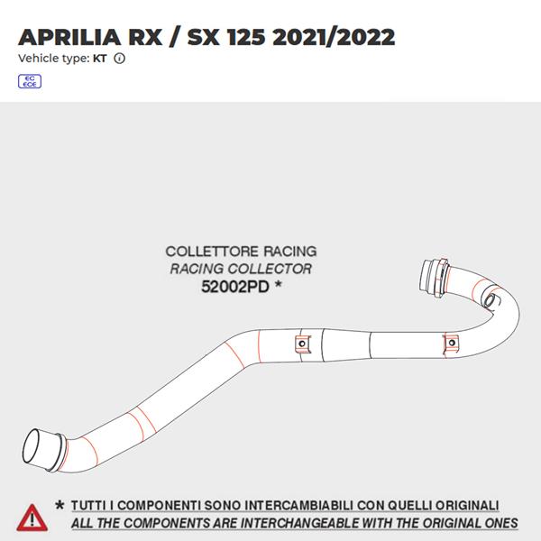 Arrow Racing-Krümmer 52002PD passend für Aprilia