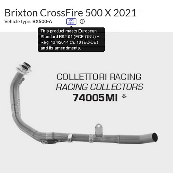Arrow Krümmer 74005MI passend für Brixton
