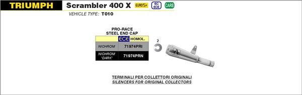 Arrow Pro-Race Steel 71974PRI passend für Triumph