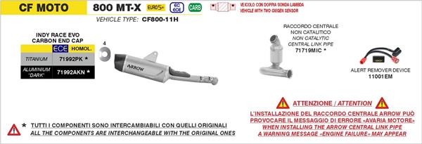 Arrow Race-Tech Aluminium Dark 71991AKN passend für Cfmoto