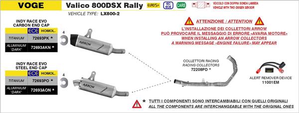 Arrow Indy Race Aluminium Dark 72693AKN passend für Voge