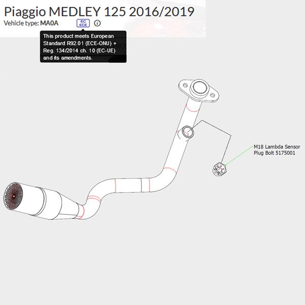 Arrow Krümmer 53064KZ passend für Piaggio