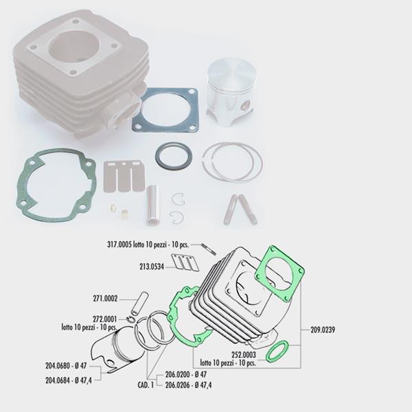 Polini Dichtsatz Bali/X8R Dm47 passend für Honda