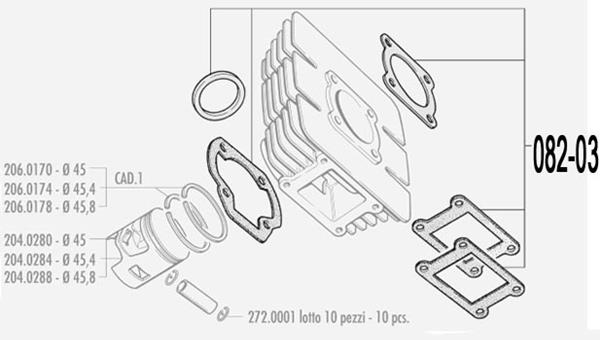 Polini / Malossi Dichtsatz Yam DT 65ccm passend für Yamaha