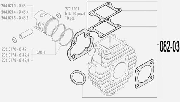 Polini / Malossi Dichtsatz Yam DT 65ccm passend für Yamaha