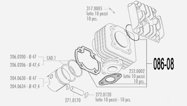 Polini Dichtsatz Italjet Formula