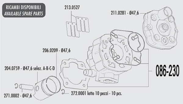 Polini Dichtsatz GPR/Senda Dm47,6 passend für Derbi