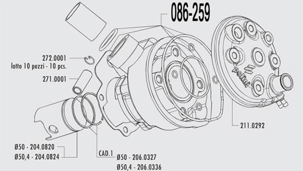 Polini Dichtsatz AM3456 Dm50,0