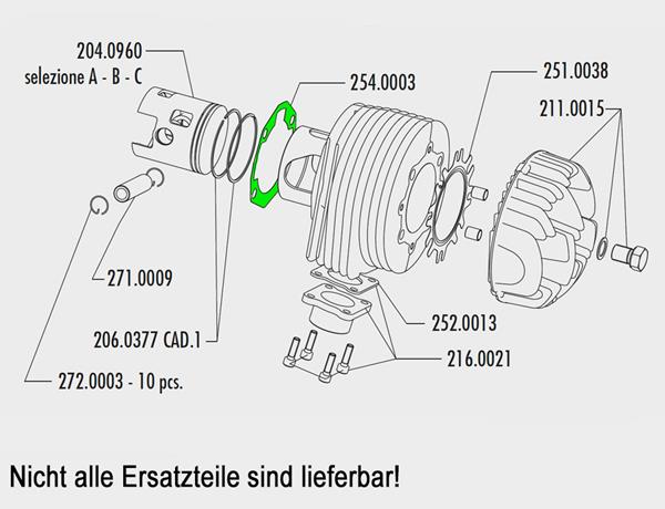 Zylinderfußdichtung PX125 170ccm passend für Vespa