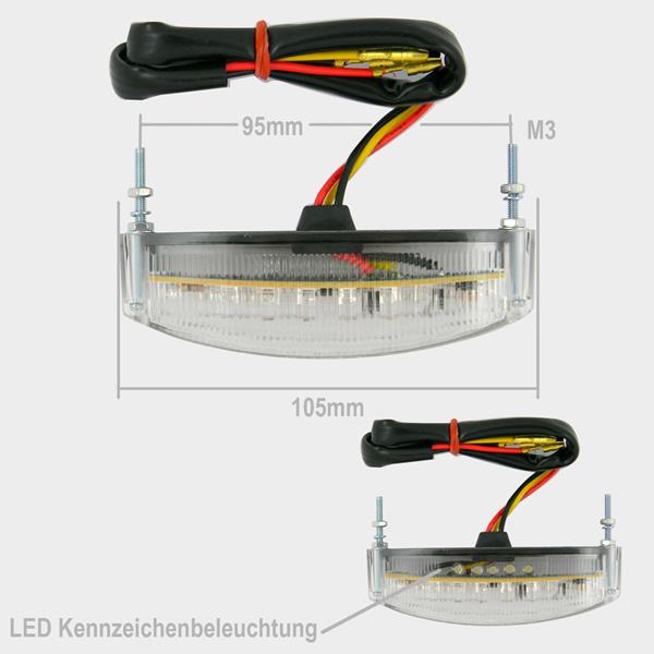 Rücklicht LED universal "E" klareZellone
