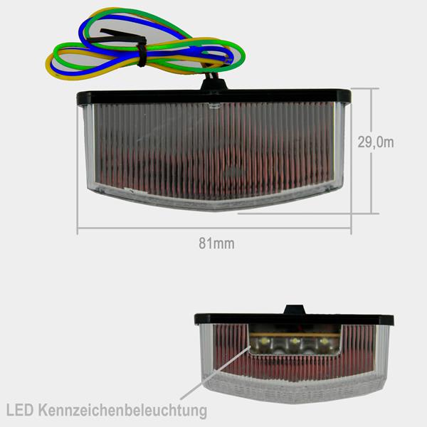 LED-Rücklicht"E" Little Number 1 getönt